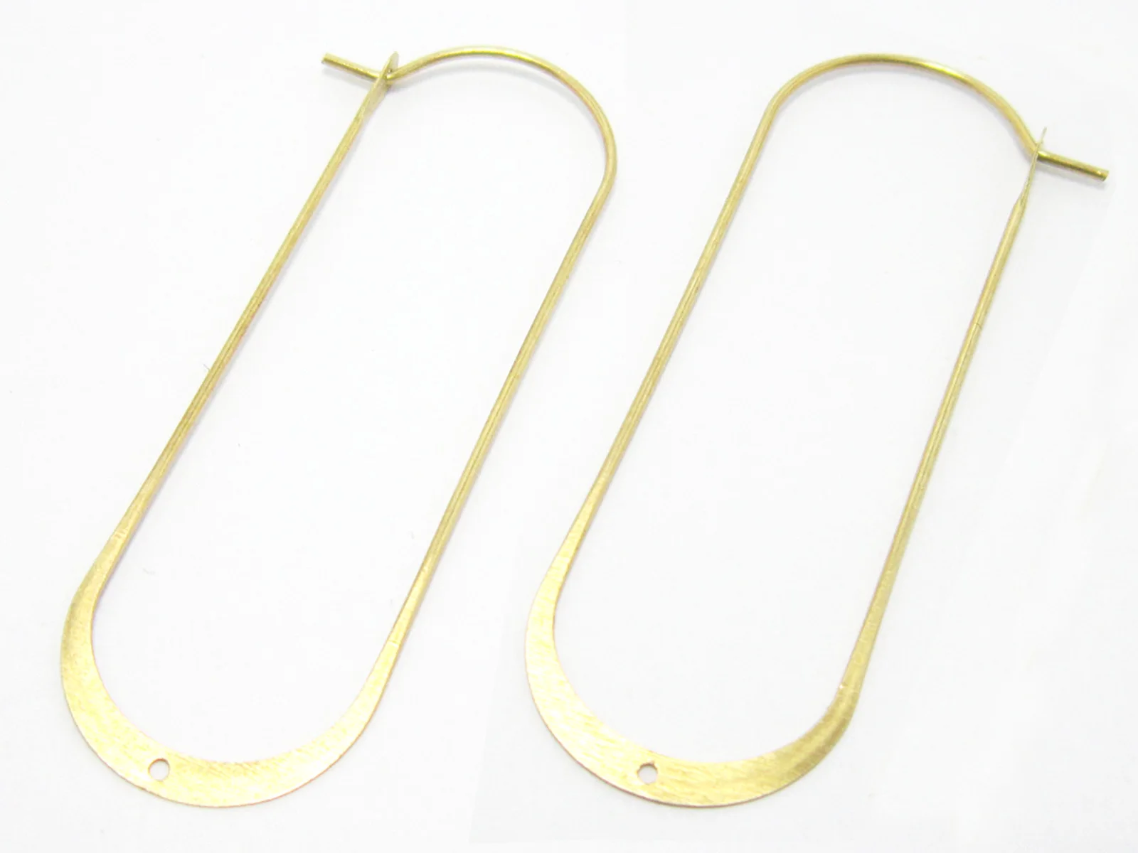 10pcs Long Oval Earring Charms,Ear Hoops, Link Connector, 52x20mm, Brass Findings, Jewelry Making R199