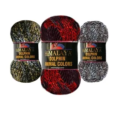 Himalaya Dolphin Animal Colors 100g - 5 LOT/BALLS Super wielkogabarytowa przędza do szydełkowania różnobarwna Chenille turecka aksamitna miękka