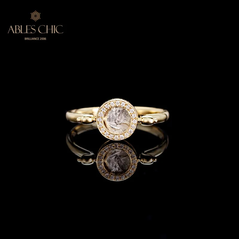 Ables Chic Byzantine Authentic Ancient Silver Coin Solid 18K Gold Ring Diamond 0.055ct Ruby 0.01ct Roman Greek Rings