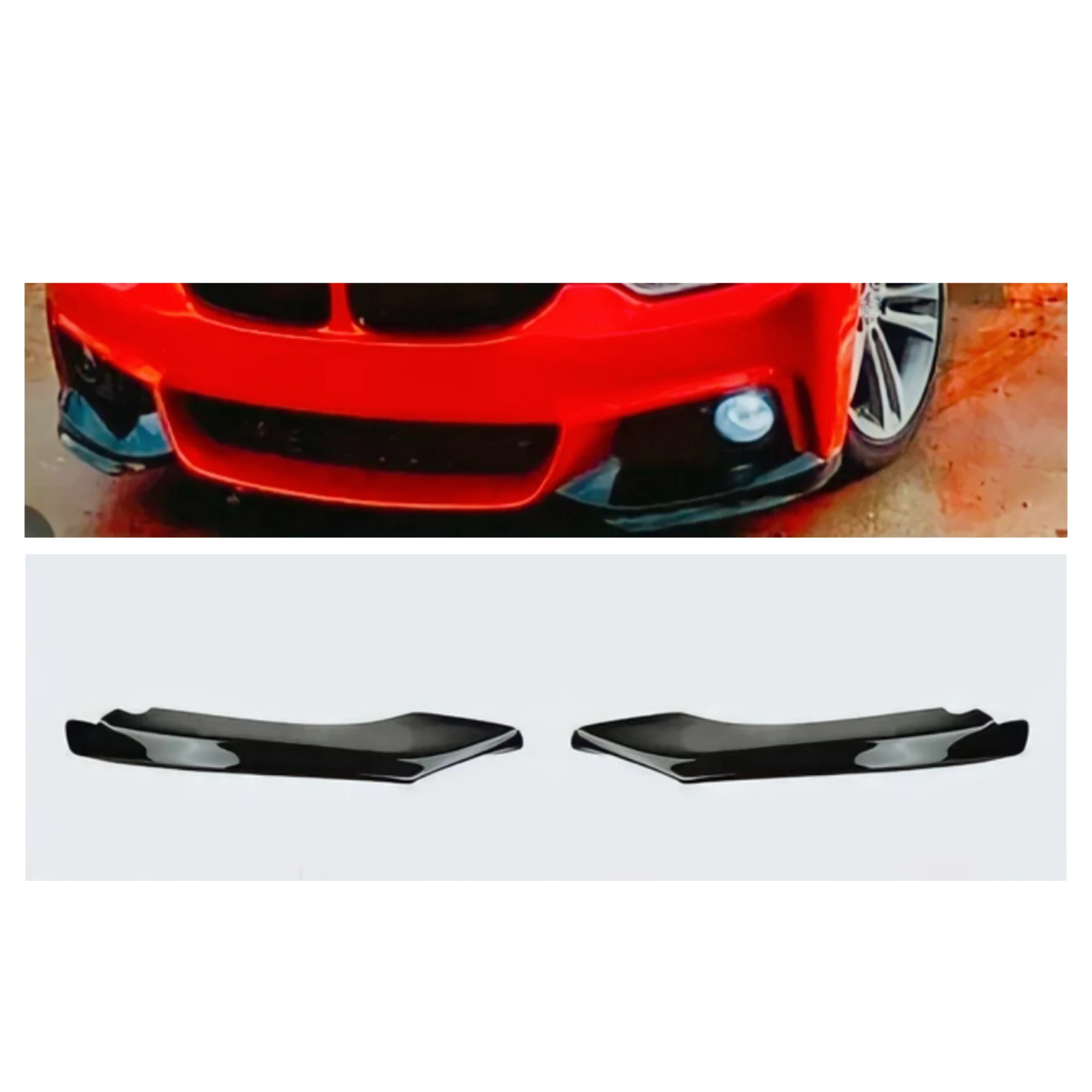 Front Bumper Flap For BMW F32 F33 F36 435i M Tech 2014 2018 Car Accessories Splitter Flap Piano Glossy Black Sport Tuning