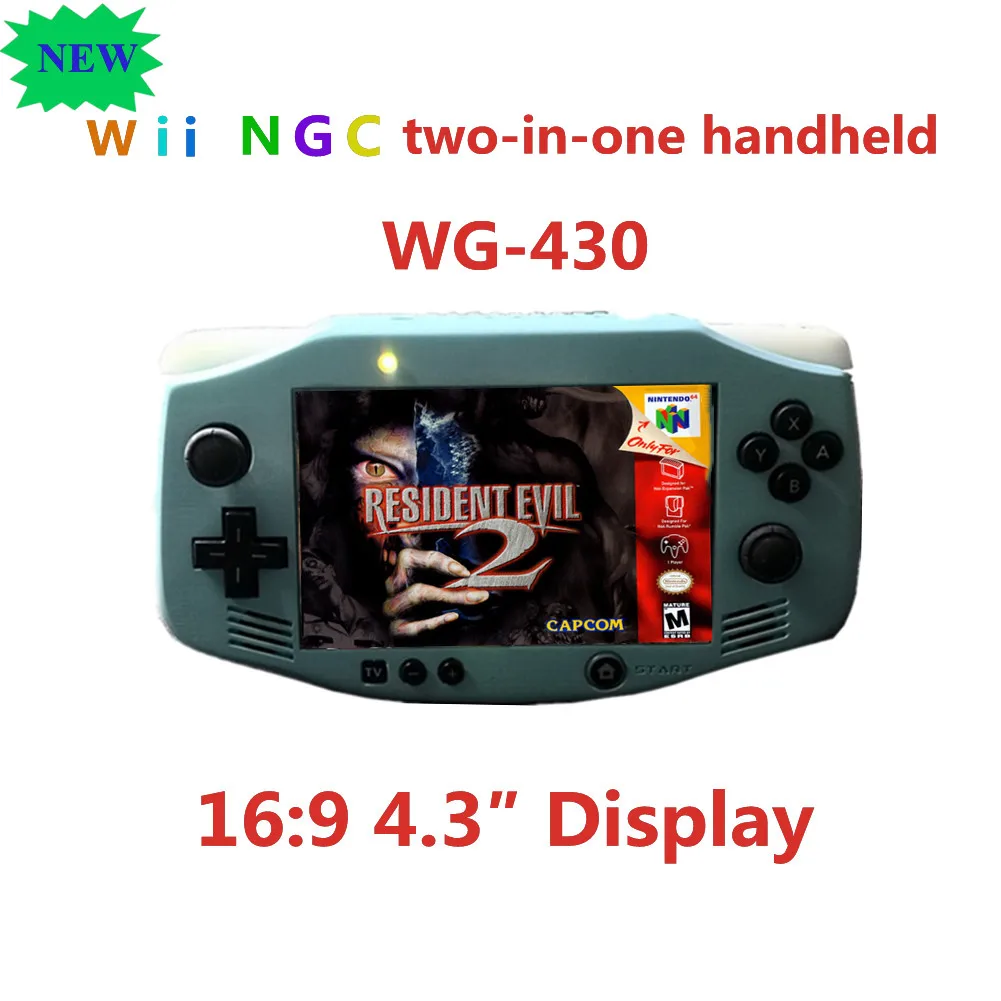 

2021 latest 4.3" IPS Screen Handheld Portable Consola Modified by WII motherboard Gameboy with Double joystick NO Raspberry Pi