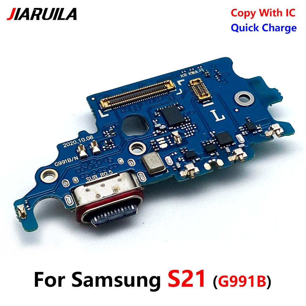 Placa de puerto de carga USB, piezas de conector de Cable flexible para Samsung S21 G991B, módulo de micrófono