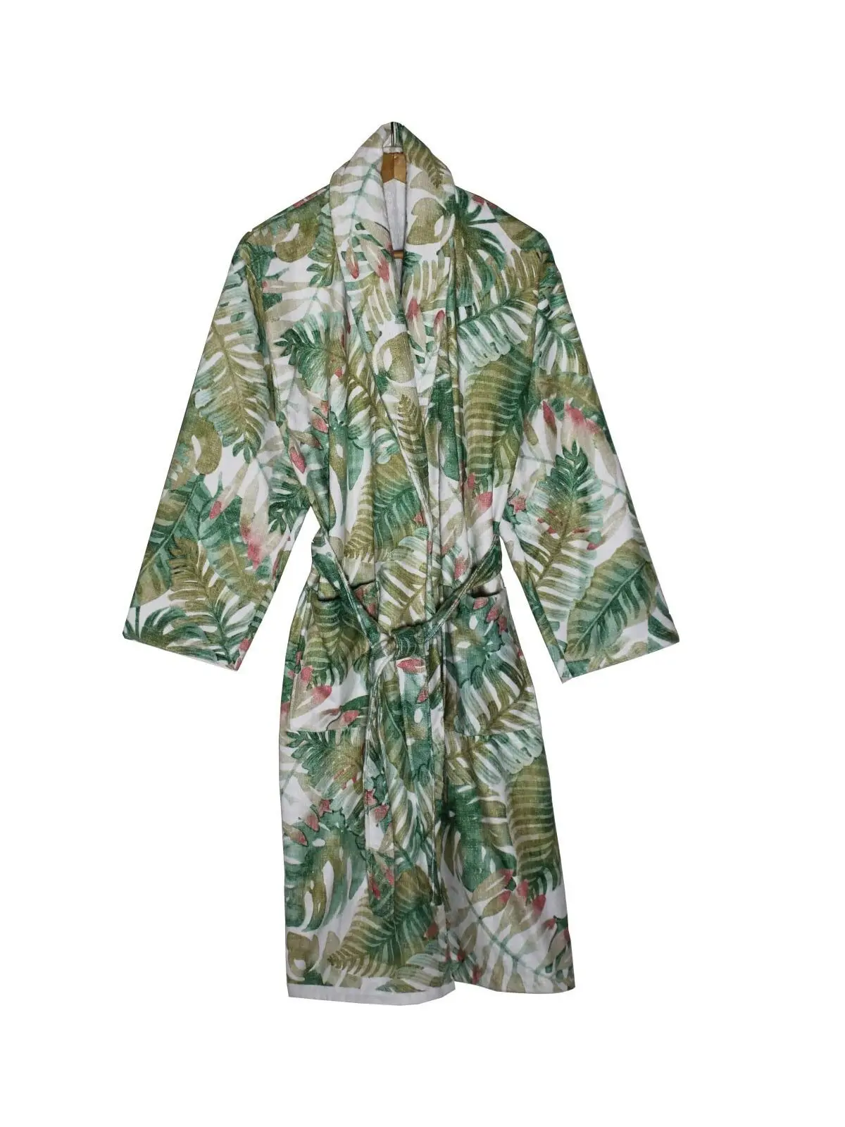 Floral Bathrobe 1 Piece Men Bathrobe Unisex Bathrobe Women Bathrobe Hammam Quality Fabric Dressing Gown Patterned Palm Robe Leaf