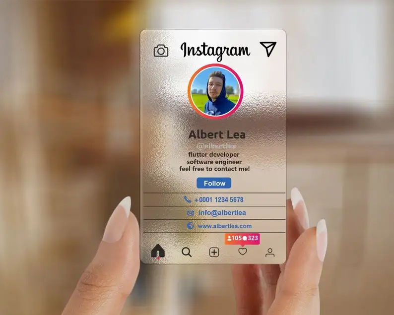 Carddsgn Customized Printed Pvc Transparent Business Cards  Instagram Name Card Frosted Waterproof Free Design 200/500/1000PCS