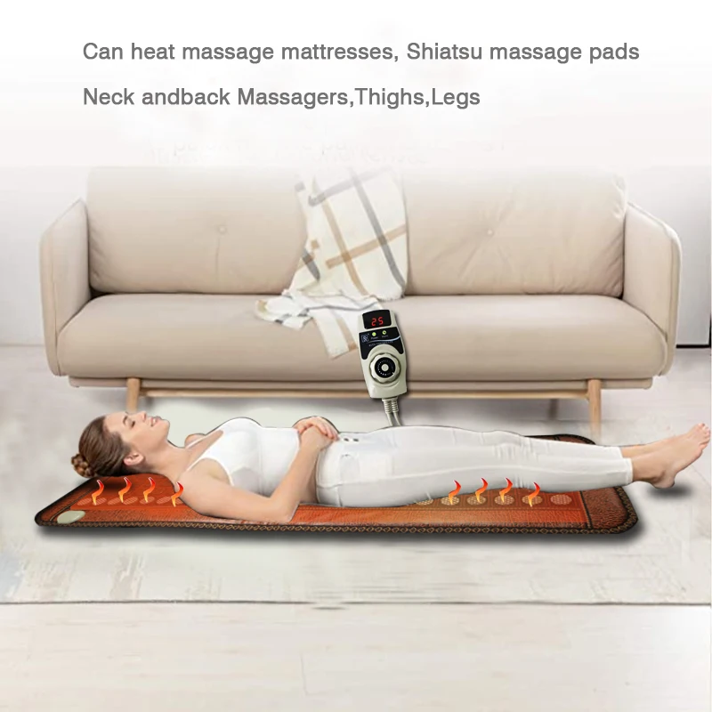 Natural Jade Far Infrared Heating Matress Tourmaline Stones Heat Mat for Relieve Pain Fatigue Tourmaline Heat Therapy