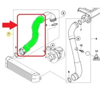 11617790143 Turbo Hose For Bmw 330 D / 330 Cd / 330 Xd Intercooler Hose For Bmw 330 D / 330 Cd / 330 Xd