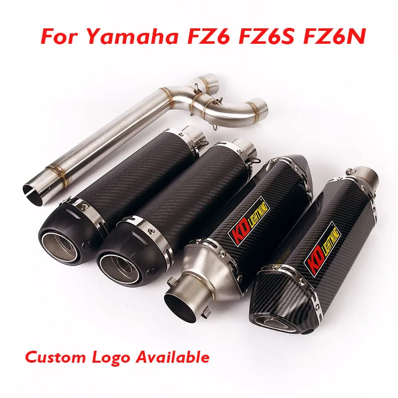 FZ6 Motorcycle Exhaust System Slip on Connection Link Muffler Escape Tip Silencer Pipe for Yamaha FZ6 FZ6S FZ6N