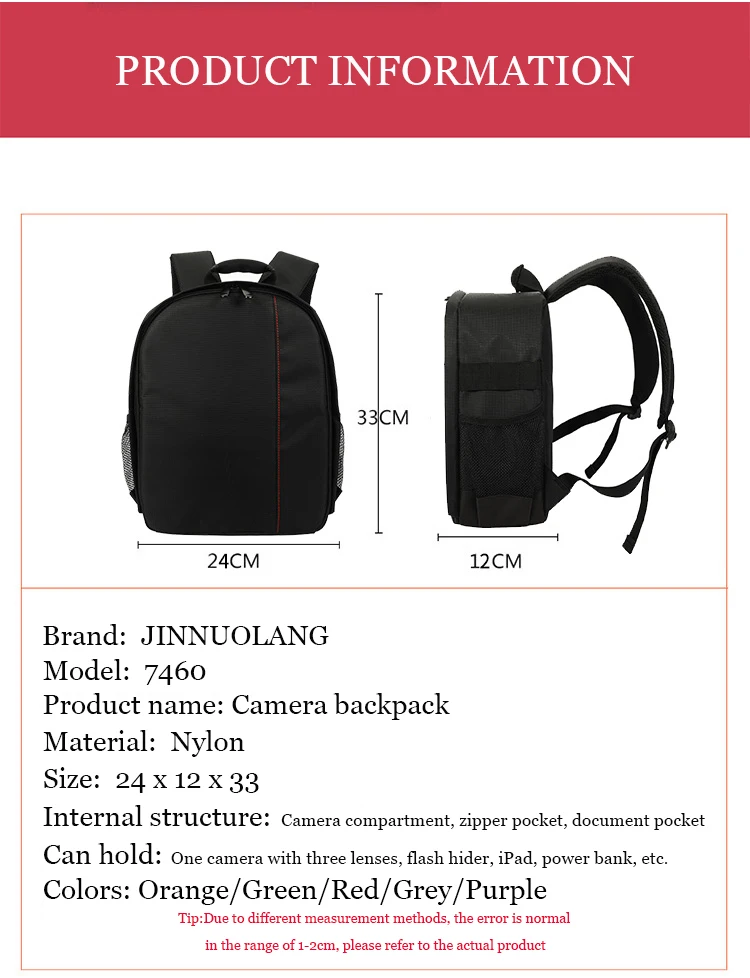 Wasserdichte Kameratasche, Outdoor-Fotografie-Rucksack, Video-Digitale Einzelobjektiv-Spiegelreflexkamera-Tasche, Geeignet für die Meisten Kameras – Detail 3