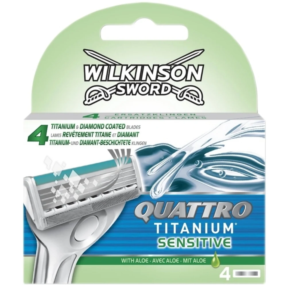 

Wilkinson Sword Quattro Titanium Sensitive Refill Razor Blades 1 Pack/4 Pcs