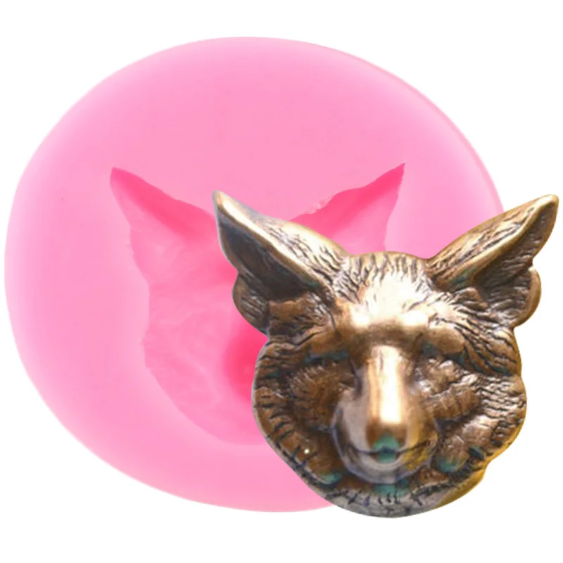 Fox Head Silicone Molds Animal Fondant Molds Baby Birthday Cake Decorating Tools Candy Polymer Clay Chocolate Gumpaste Moulds