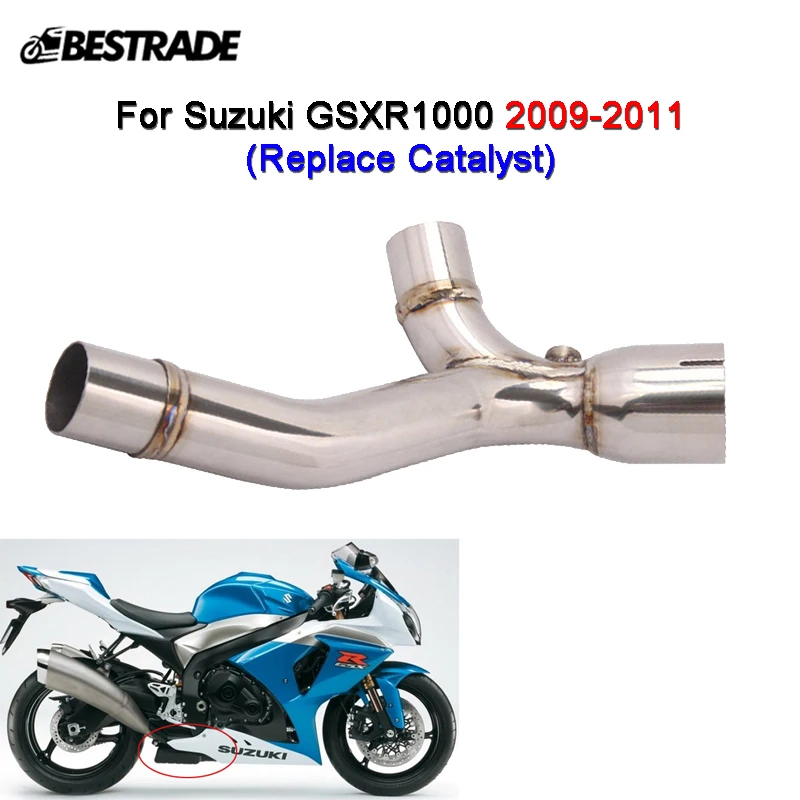 

For Suzuki GSXR1000 2009-2011 Motorcycle Exhaust Pipe Middle Mid Connector Pipe Stainless Steel Slip On