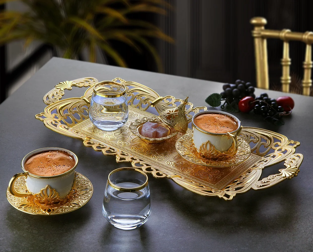 

Coffee Set For Married Couples Gold