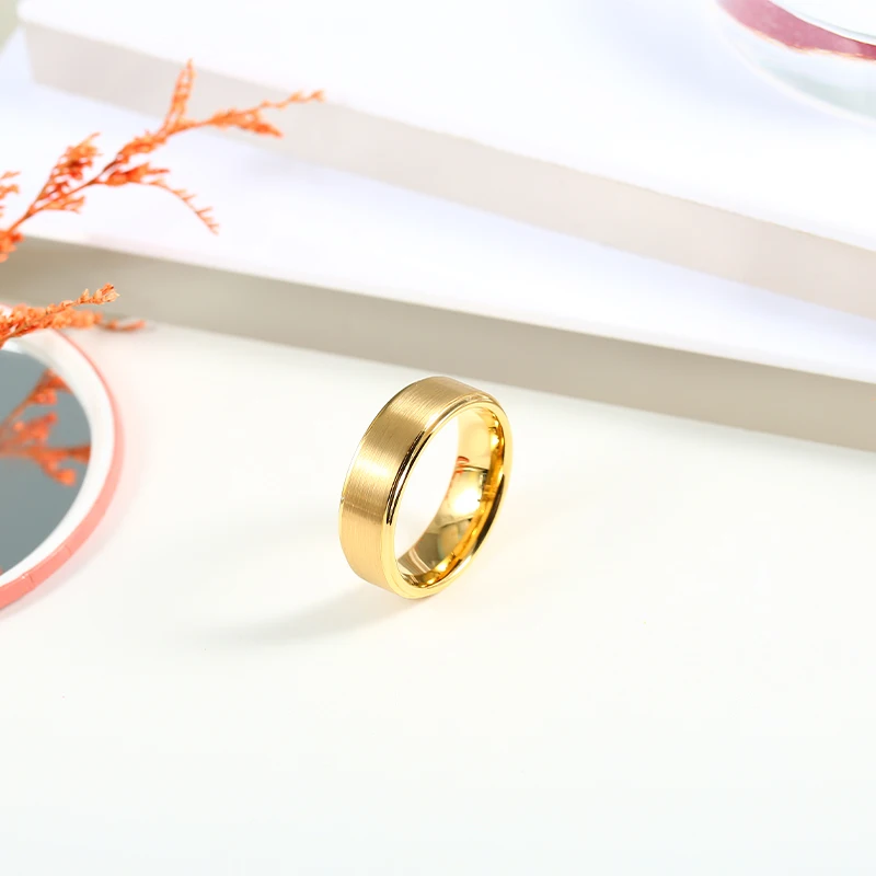 Classic Wedding Bands For Women Men Couples Tungsten Carbide Gold Color Marriage Ring anillo tungsteno pareja boda 4/6/8mm