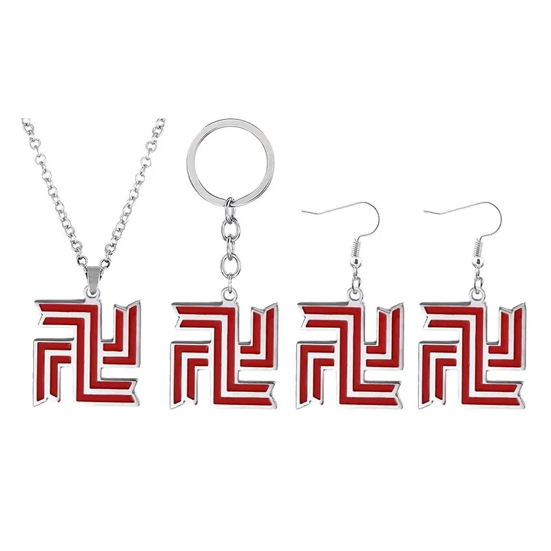 Anime Tokyo Revengers Tokyo Manji Gang Logo Necklace Red Symbol Double Sided Pendant Necklace for Women Men Fans Casual Jewelry