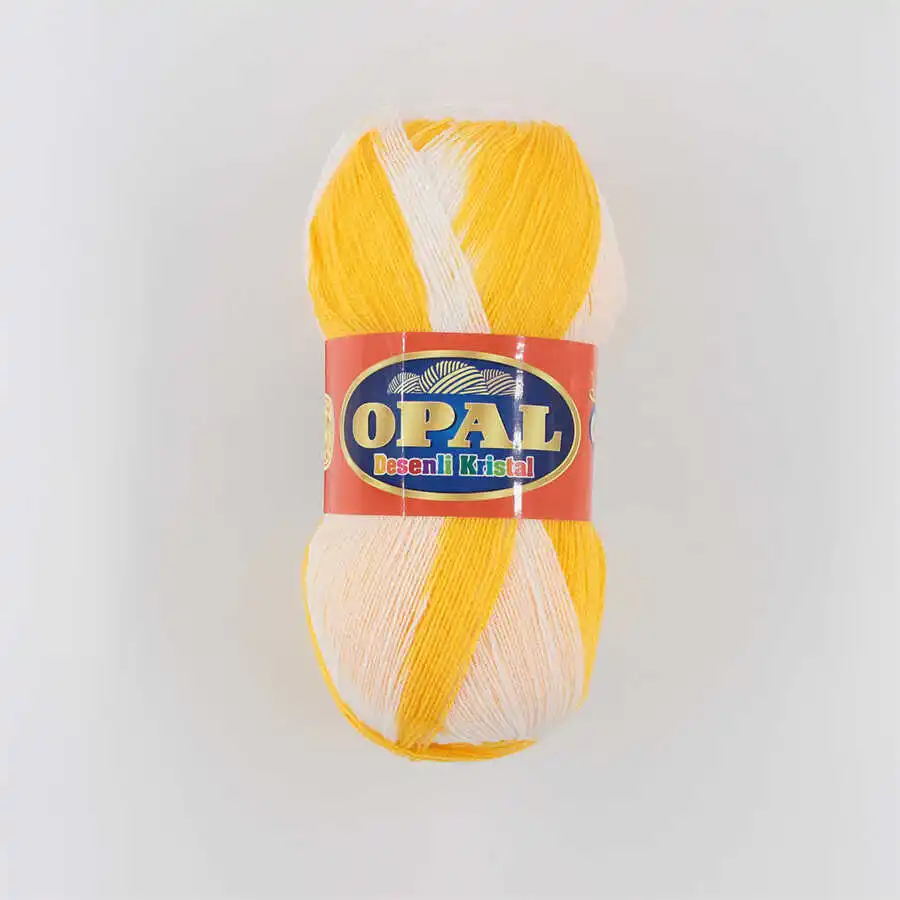 Acrylic Knitted Yarn - 17 Color Options - 435 Meters (100gr) - Opal Desenli Kristal - Accessory Materials - Fiber - Shawls - Scarves - Cardigan -