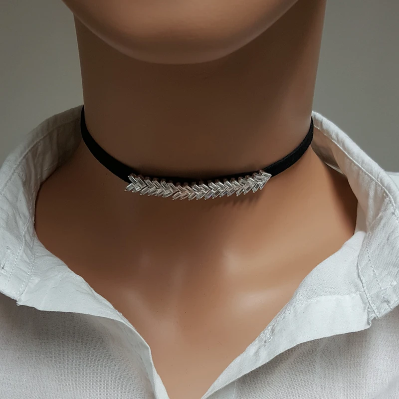 Women Choker Necklace Baquette Women Choker Silver Choker 925 Sterling Silver Made in TURKEY