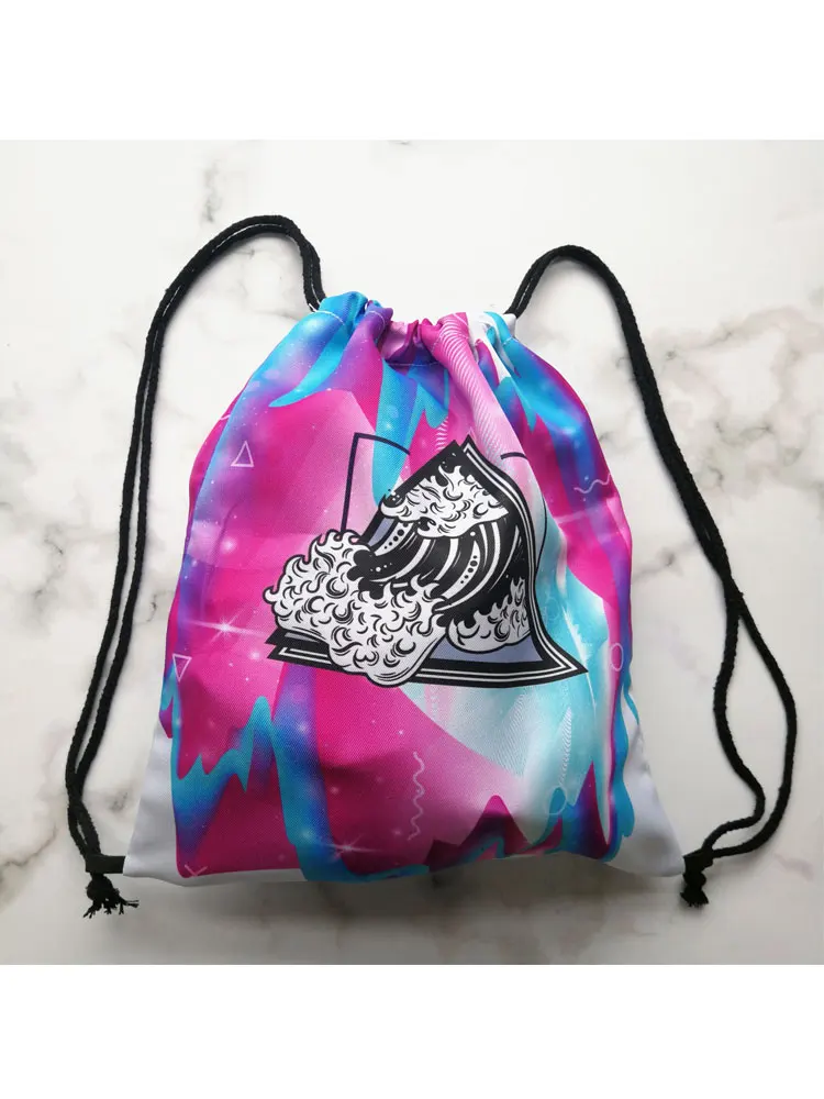 Cute Dinosaur Printed Drawstring Bag Mini Girls Backpack Teenager Storage Bagskids Bookbag Travel Bags Soft Back Bag Gym Pouch