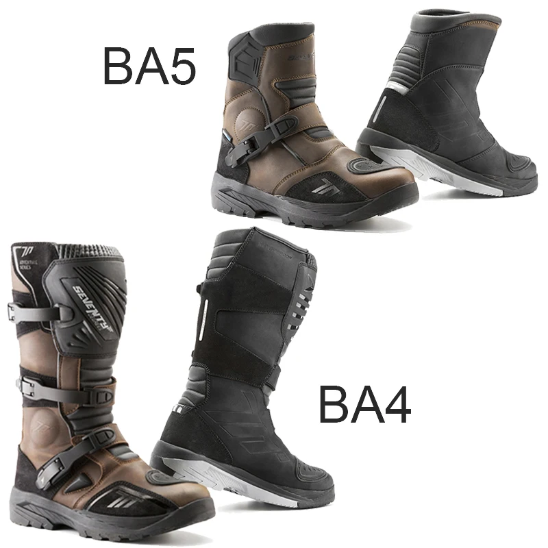 Seventy BA4/BA5-motorcycle Adventure motorcycle motorcycle low or high boots, Brown size 40 to 44 motorcycle shoes