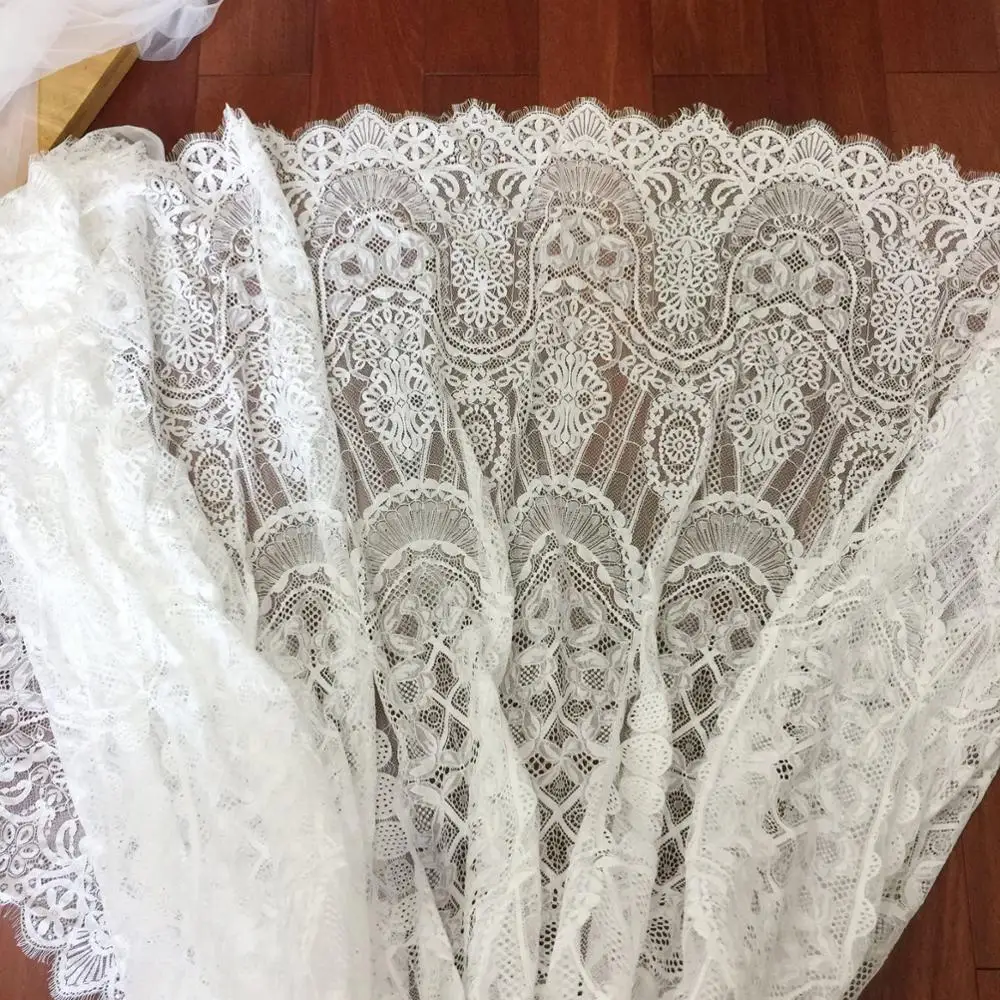 3 metri vinatte stile francese cotone Chantilly abito da sposa tessuto di pizzo, abito da ballo spiaggia boho tessuto da sposa pizzo 150cm di