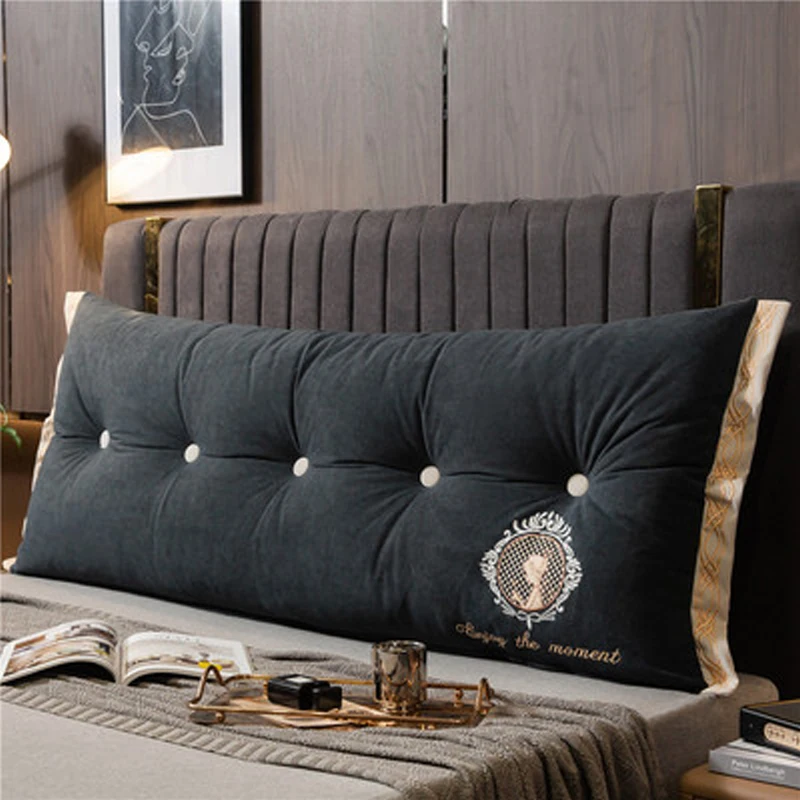 Nordic bedside cushion sofa large backrest double long cushion bedroom bed waist pillow multifunction tatami readding pillow