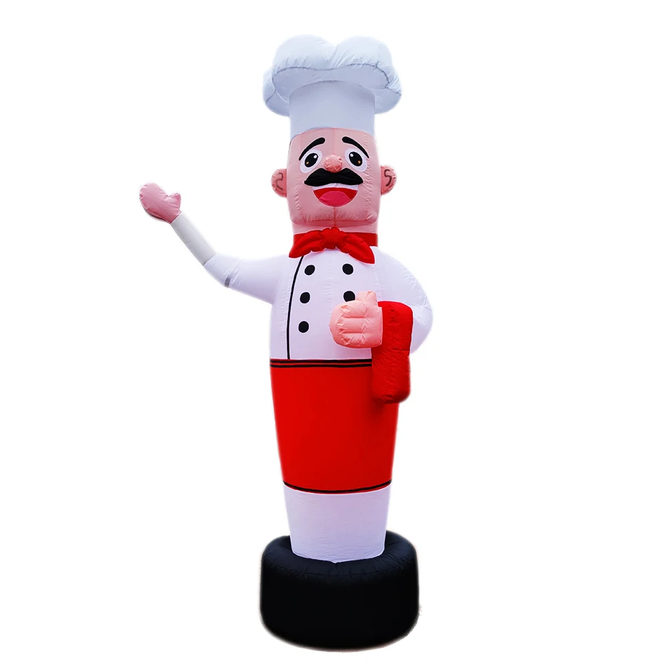 

Inflatable Tube Guy Fast Food Restaurant Decoration Chef Balloon Outdoor Advertising Air Dancer Sky Tubeman Waving With Blower