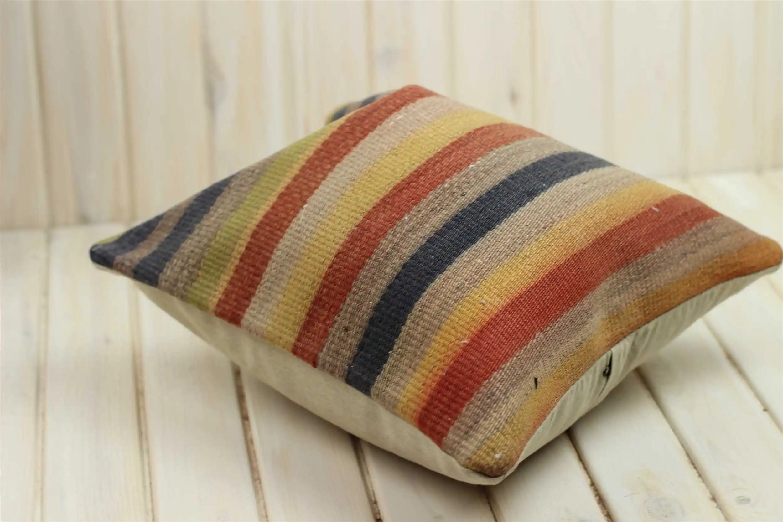 Handmade Kilim Pillow Cases Hand Woven Turkish Anatolian Traditional Motifs Cushion Cover Vintage Home Decorative Zip Carpet