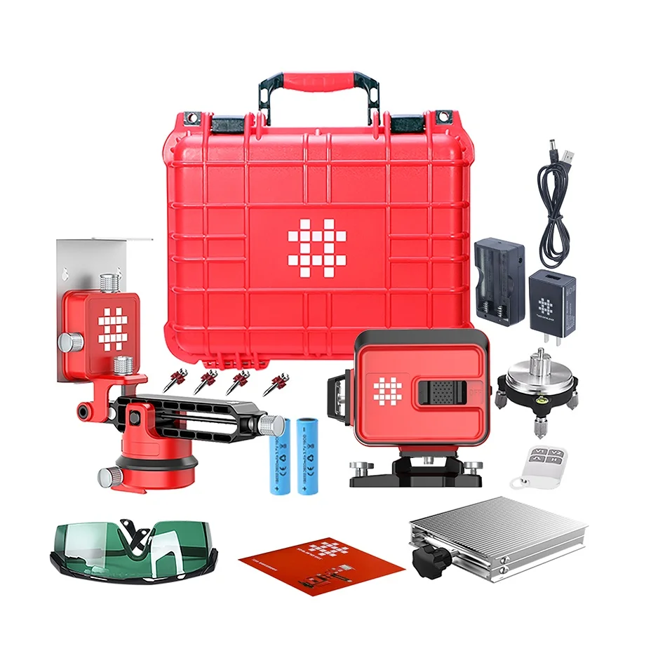 Shijing 7259 12 Linhas Verde Feixe de Parede à Terra Tiling Laser 360 Graus ao ar Livre Ferramentas Laser Nível