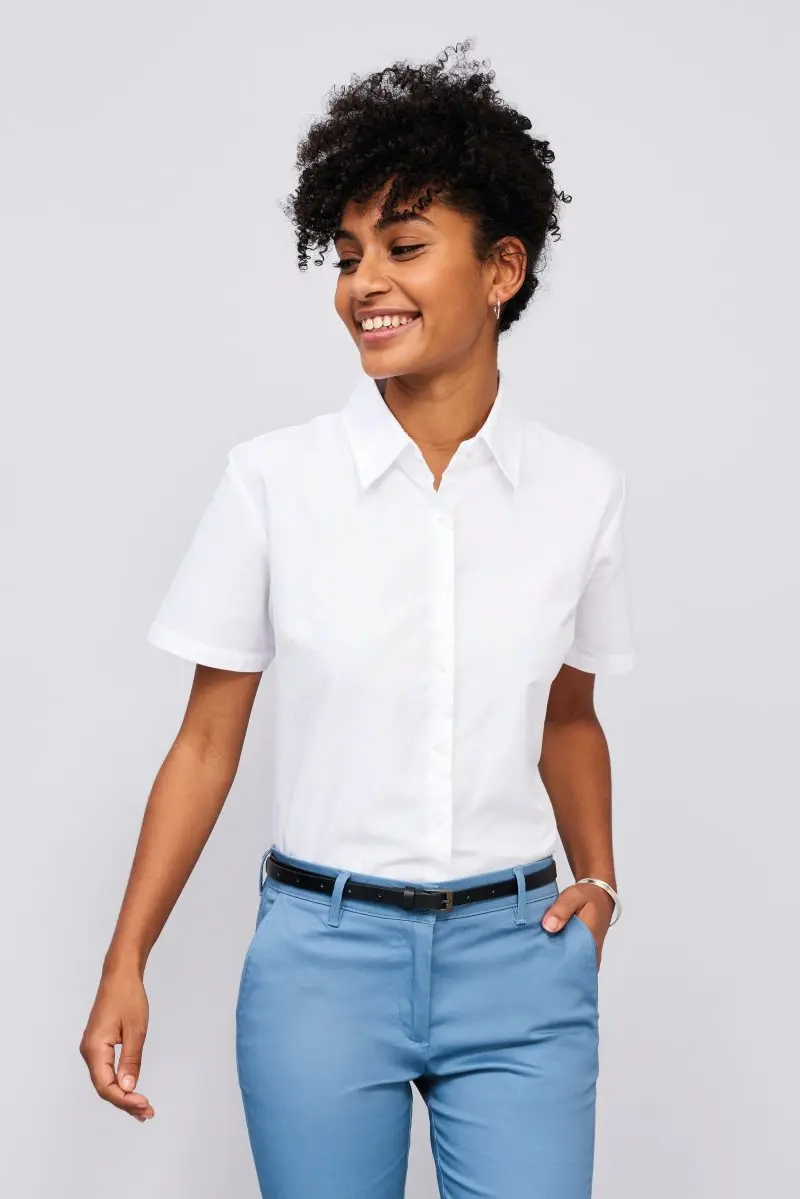 ELITE OXFORD-women's short sleeve OXFORD shirt