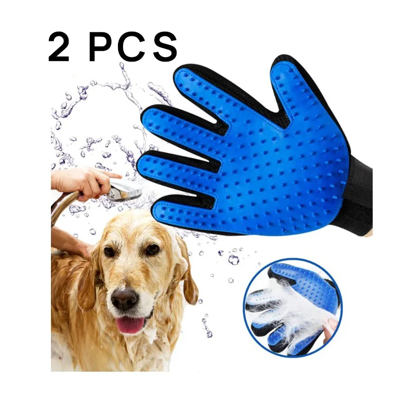 Dog Pet Grooming Glove Silicone Cats  Brush Comb feather Gloves Dogs Bath Cleaning so soft  Supplies