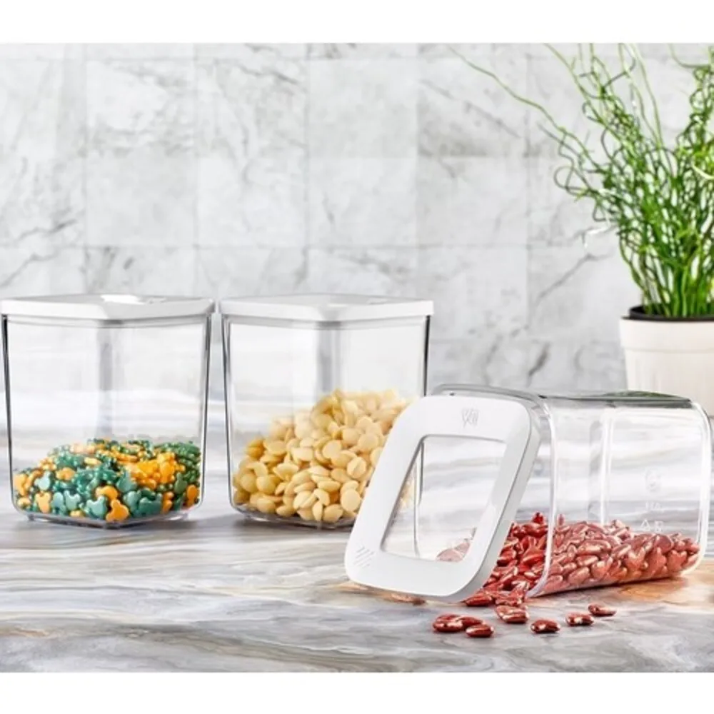 Square Storage Box 3 x 900 MLSealed Kitchen Storage Box Transparent Food Canister Keep Fresh New Clear Acrylic Container Storage