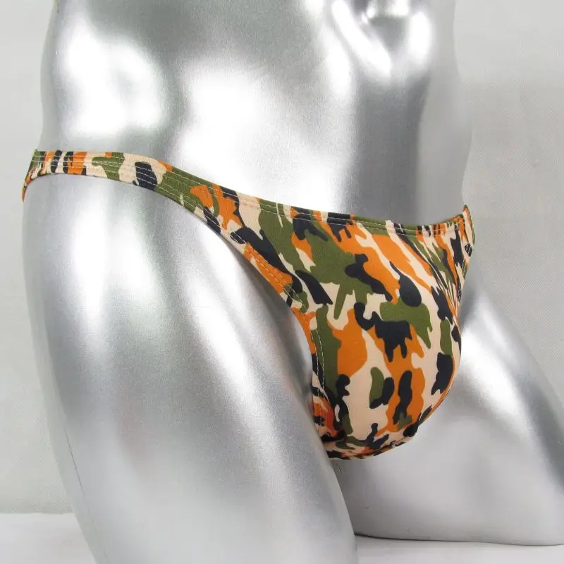 G3774 Multi-Pack Panties Lot Sexy Mens String Bikini Narrow Waist Swimsuit fabric Printed Camo Camoflage