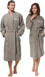 Personalization Hooded Bathrobe for Couples Custom Winter Hooded Bathrobes Wedding Husband Wife Gift King Customized Bath Robes