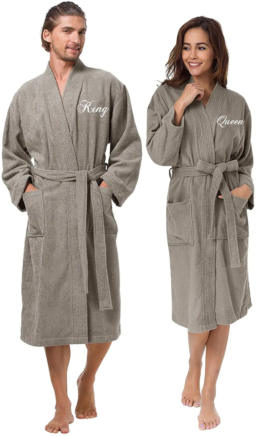 Personalization Hooded Bathrobe for Couples Custom Winter Hooded Bathrobes Wedding Husband Wife Gift King Customized Bath Robes