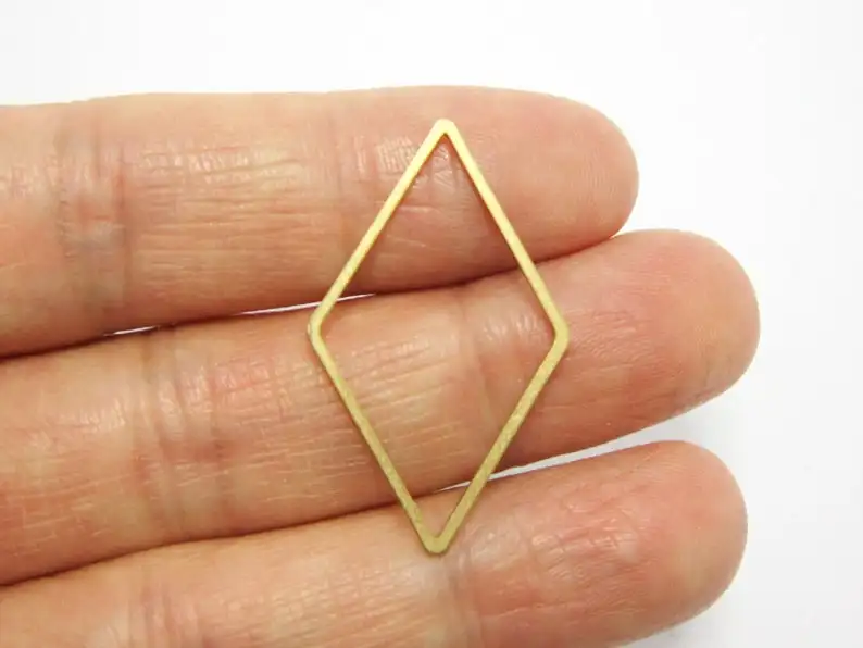 

50pcs Brass charms 32.2x19.5mm Rhombus Raw brass earrings findings pendant - R768