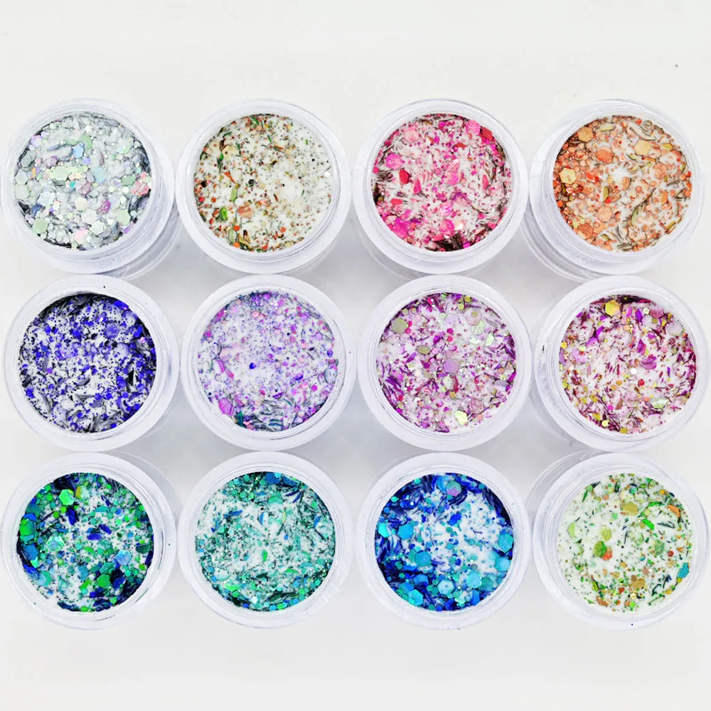 8g/Flasche Chameleon Glitter Flakes Pulver Nail art Polnischen Pigment Tauch Extention Carving Pailletten Staub Acryl Pulver Tc #037