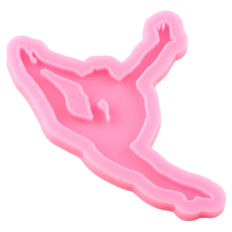 Shiny Gymnast Mold Ballet Dancer Girl Keychain Epoxy Resin Silicone Mould Craft DIY Clay Necklace Making Jewelry Pendant Moulds