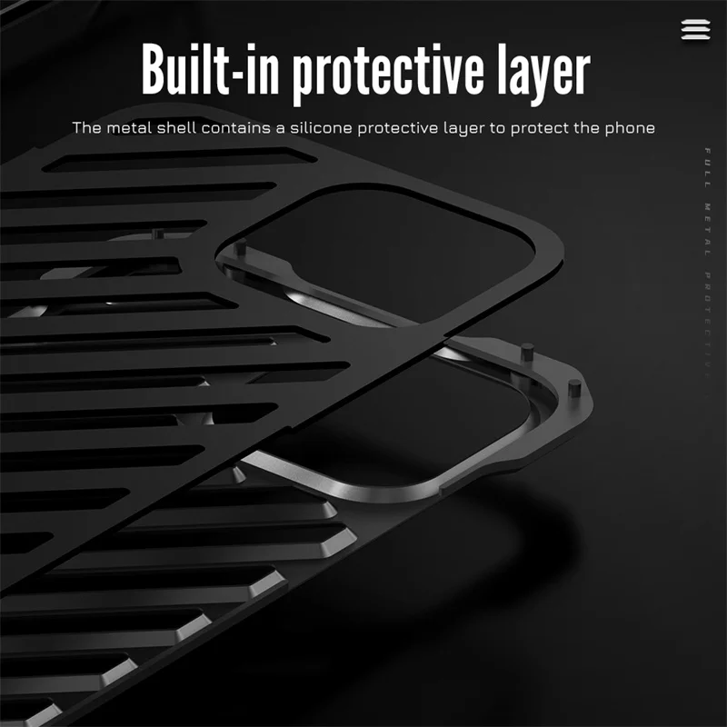 

Metal Aluminum Alloy Phone Case, Hollow-Carved Design, Anti-Drop Armor Camera Protective Cover , iPhone 15 14, 13, 12 Pro Max