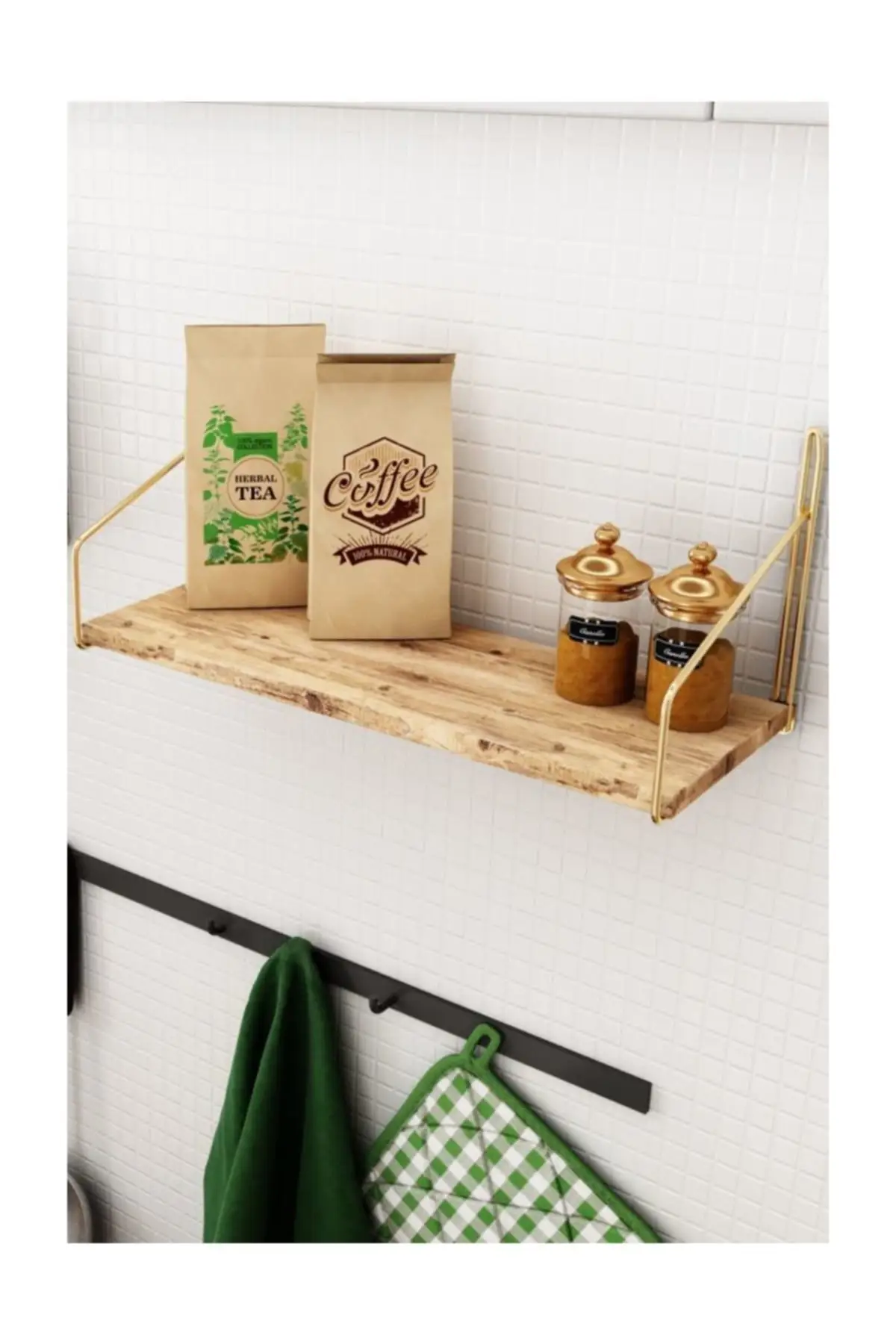 Kitchen Oversized, Children's Room Wall Shelf, Bathroom , Study Room , Bookcase Gold