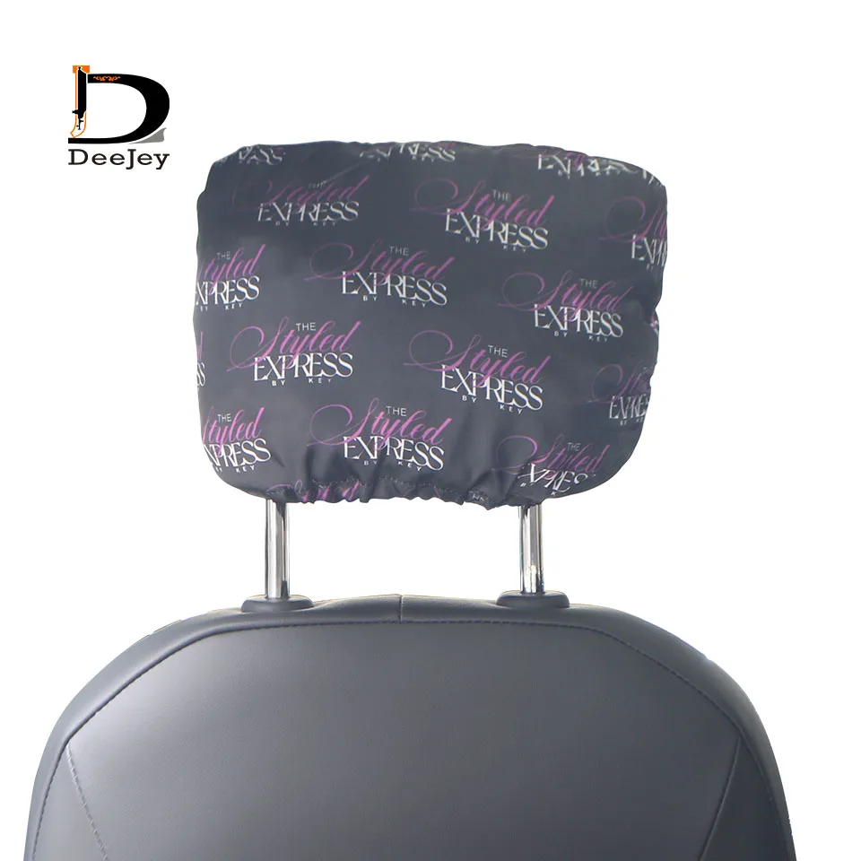 Customized logo name printing Single Lined car hair protect Satin Headrest Cover - Protective Style