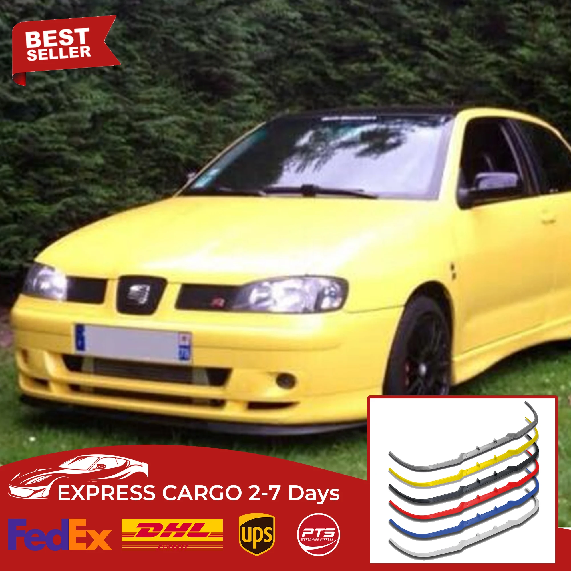 For Seat Ibiza MK2 MK3 6K CUPRA R FRONT SPOILER BUMPER LIP Euro Spoiler Lip Universal 3 pcs Body Kit