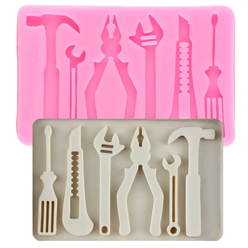 Screwdriver Utility Knife Wrench Hammer Silicone Mold Fondant Molds Cake Decorating Tools Chocolate Moulds Kitchen Accessories