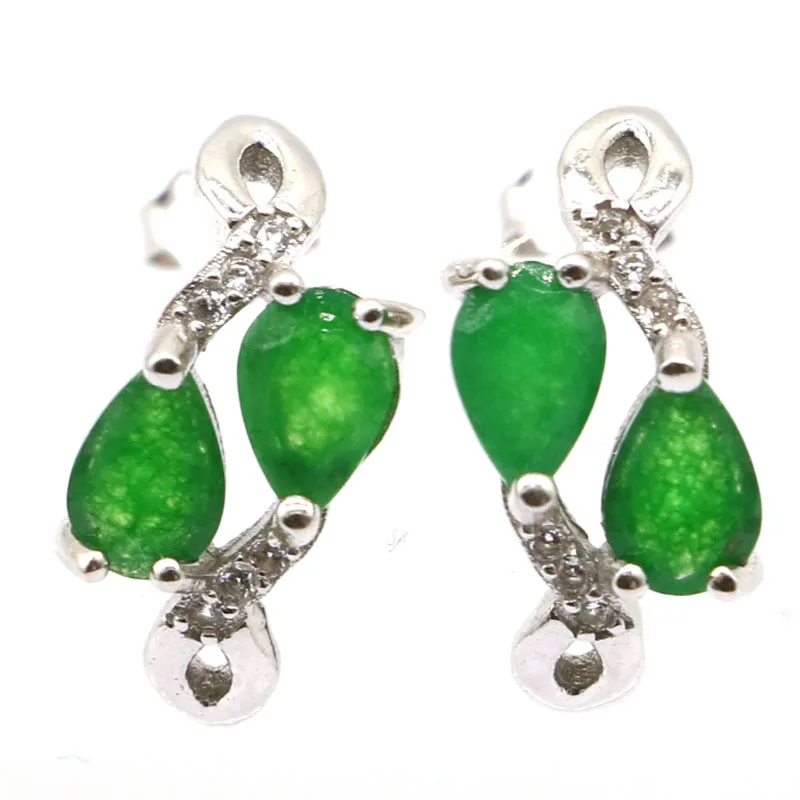 

Buy 4 Get 1 Free 16x7mm 2g Real Green Emerald White Sapphire Blood Ruby CZ Gift For Sister 925 Solid Sterling Silver Earrings