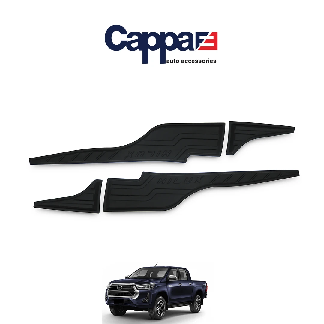 CAPPAFE Compatible with Toyota Hilux 4 2021- Year and Later Bat Door Guard 4 Pcs Matt Black Compatible With Your Vehicle