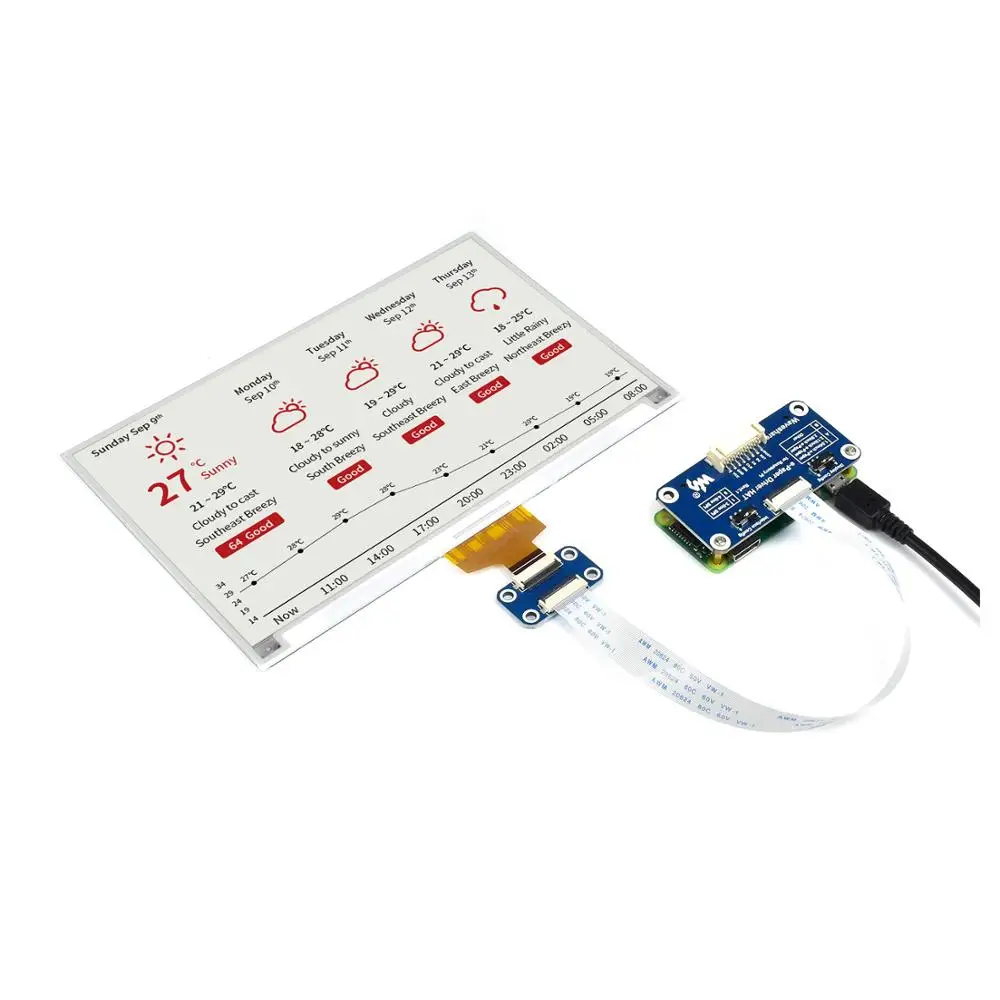 7.5 polegada spi 3-color epaper E Paper e-ink display tela chapéu para rpi 0 raspberry pi zero 2 w wh 3a 3b mais 3 modelo a b 4