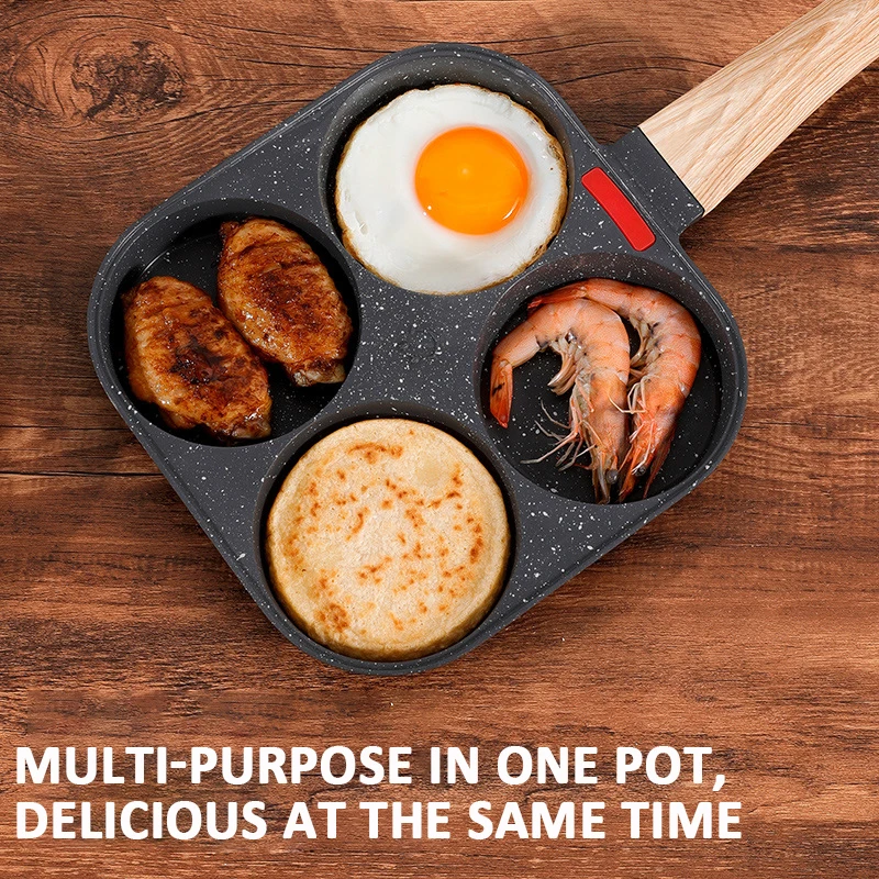 ไข่กระทะทอดไข่ Nonstick 4ถ้วยแพนเค้กอลูมิเนียมอลูมิเนียมหม้อหุงข้าวสำหรับอาหารเช้าเหมาะสำหรับหม้อหุง Induction