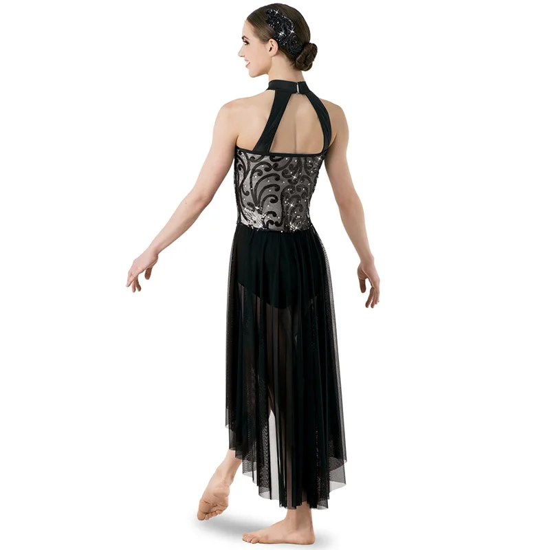 Long Black Soft Split Jazz Dresses Suitable For Ballet, Latin,Modern Dance Drop Shipping