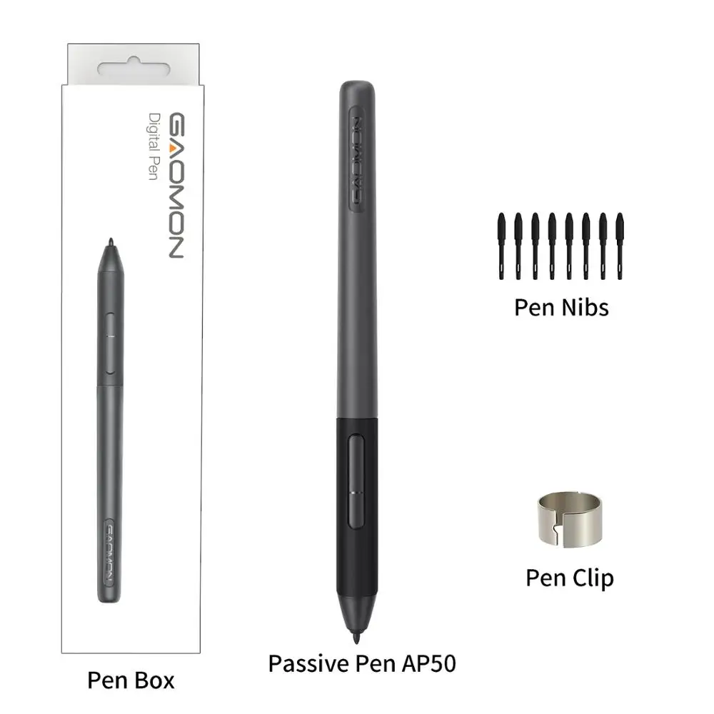 GAOMON-lápiz óptico ArtPaint AP50 sin batería, bolígrafo con 8192 niveles de presión, solo para PD1161/PD1561 /PD156 Pro Pen Display
