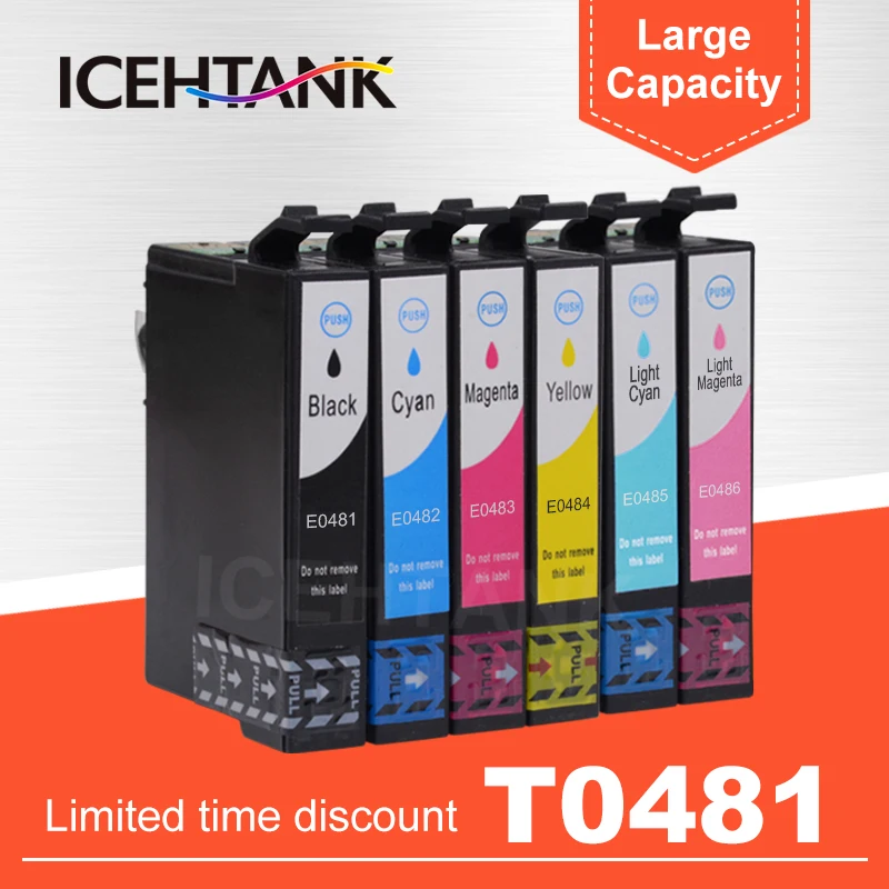 

ICHTANK T0481 картридж, совместимый с принтером Epson Stylus Photo R200 R220 R300 R300M R320 R340 RX500 RX600 RX620 RX640