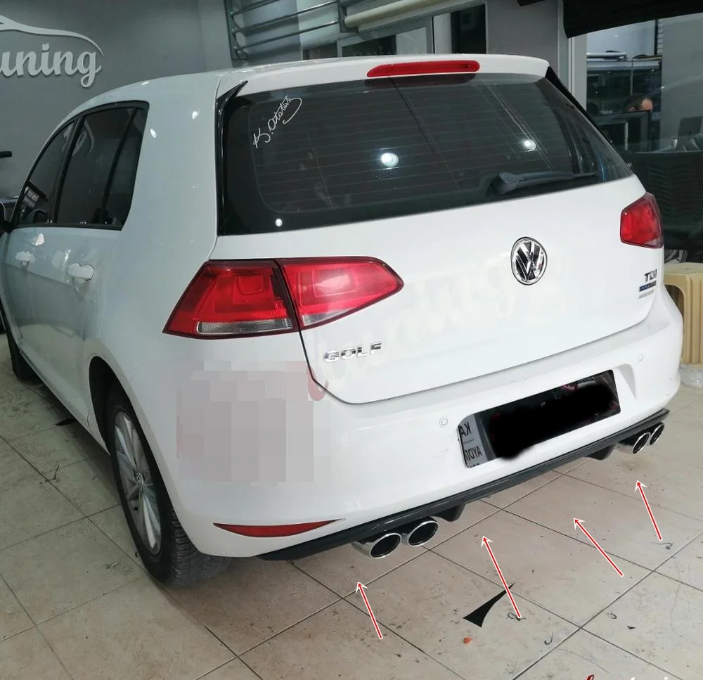 For Volkswagen Golf 7 R 2013 2014 2015 2016 2017 2018 2019 2020  Diffuser Car Accessory Universal Bumper Attachment Flexible