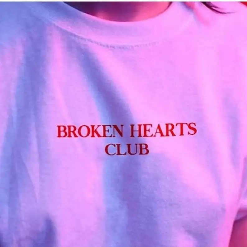 

Sugarbaby Broken Hearts Club Funny Graphic T shirt Short Sleeve Fashion Women Cotton t shirt Casual Tops Drop Ship